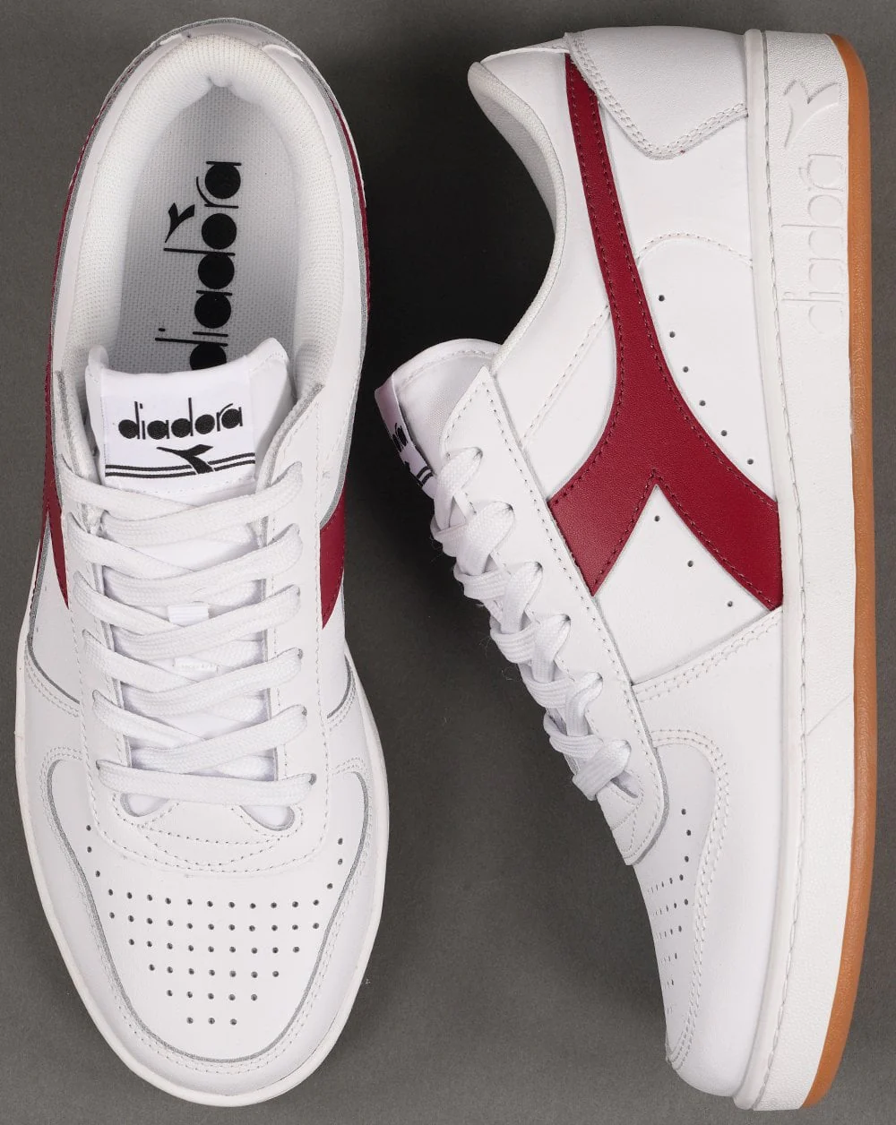 Diadora MB Elite Trainer Weiß Burgund - Image 4