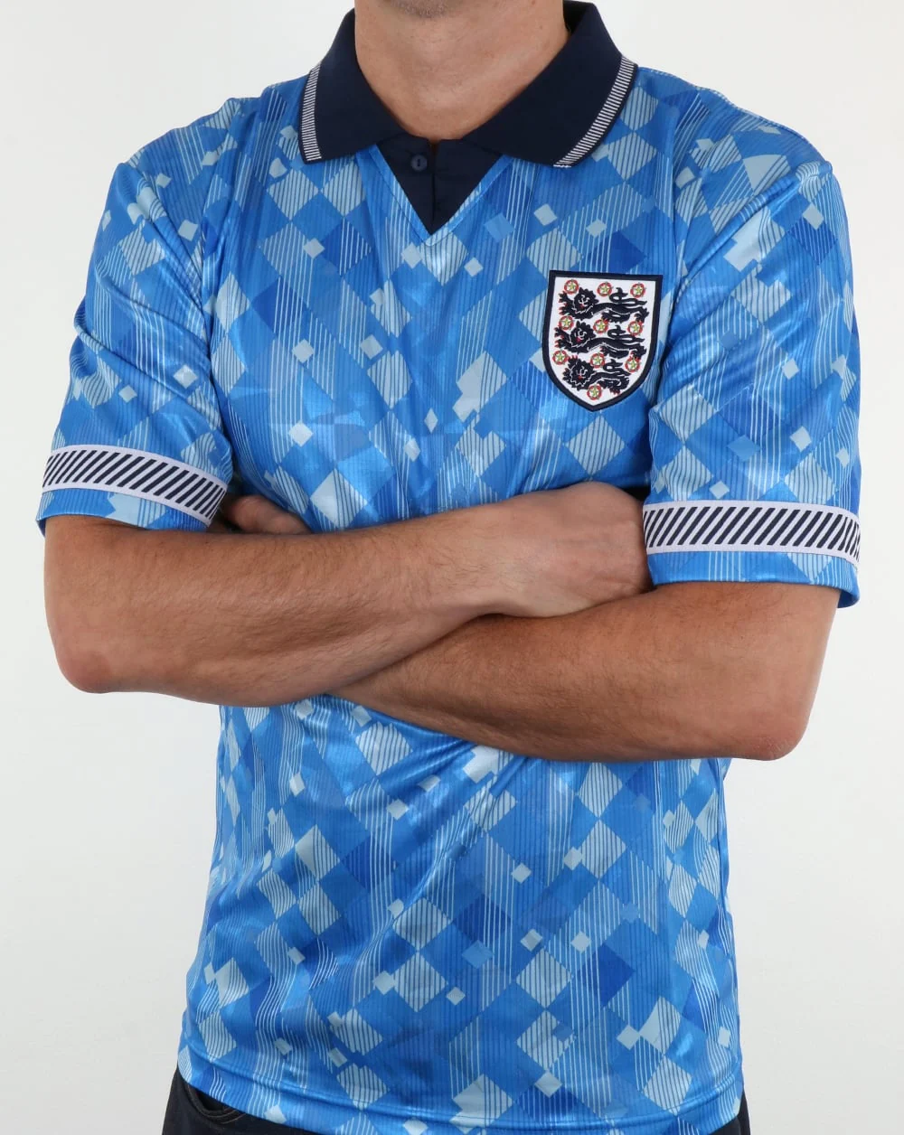 England 1990 Legend Fußballtrikot Blau - Image 3