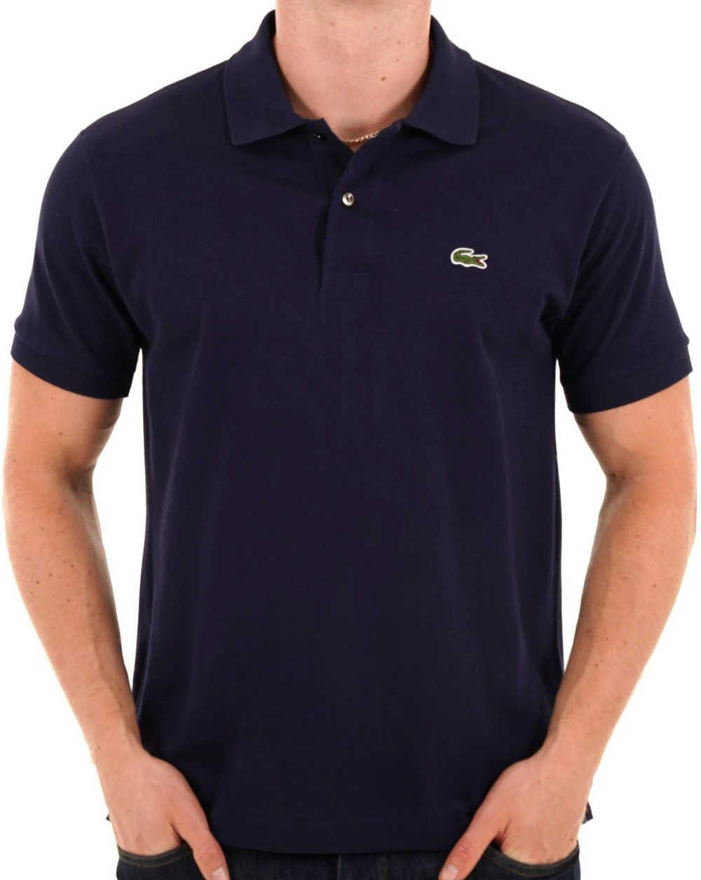 Lacoste – Klassisches Poloshirt in Marineblau - Image 4