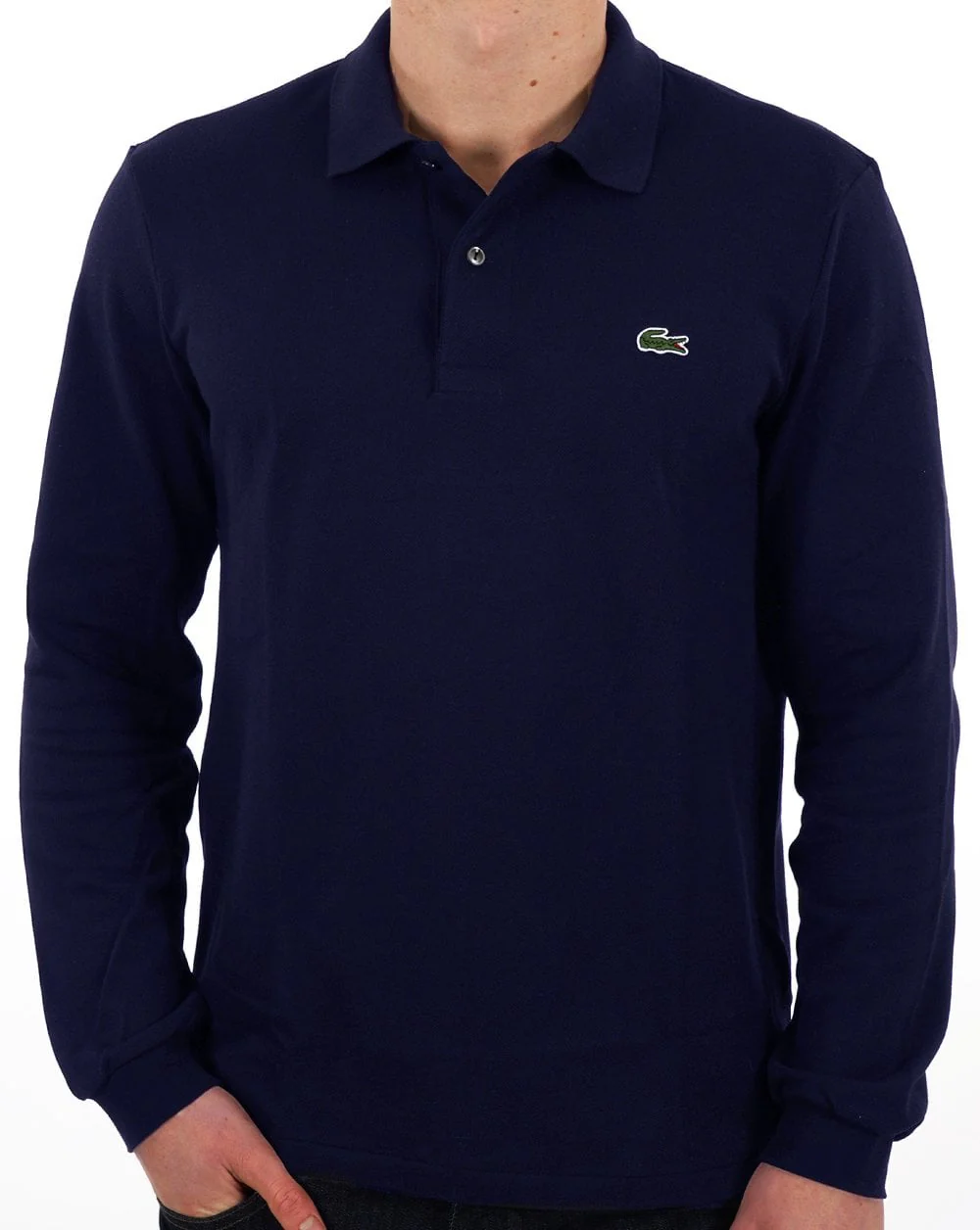 Lacoste Langarm-Poloshirt Marineblau - Image 3