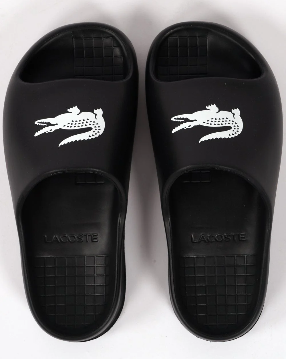 Lacoste Serve Slide 2.0 mit Logo-Print Schwarz/Weiß - Image 3