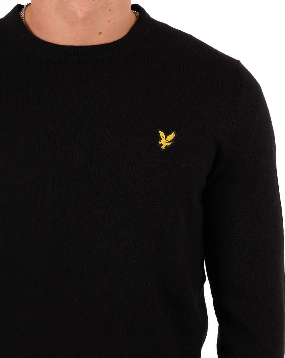 Lyle And Scott – Rundhalspullover aus Merinowolle in Schwarz - Image 3