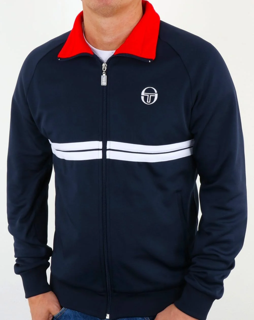 Sergio Tacchini Dallas Trainingsjacke Marineblau/Rot/Weiß - Image 4